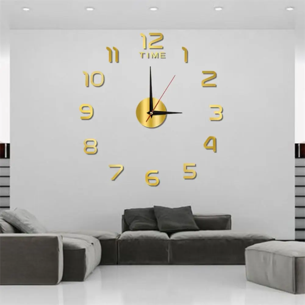 Northern Europe Creative Environmentally Friendly DIY Living Room Acrylic Home Decor Clock Mirror Stickers Wall Sticker Decal