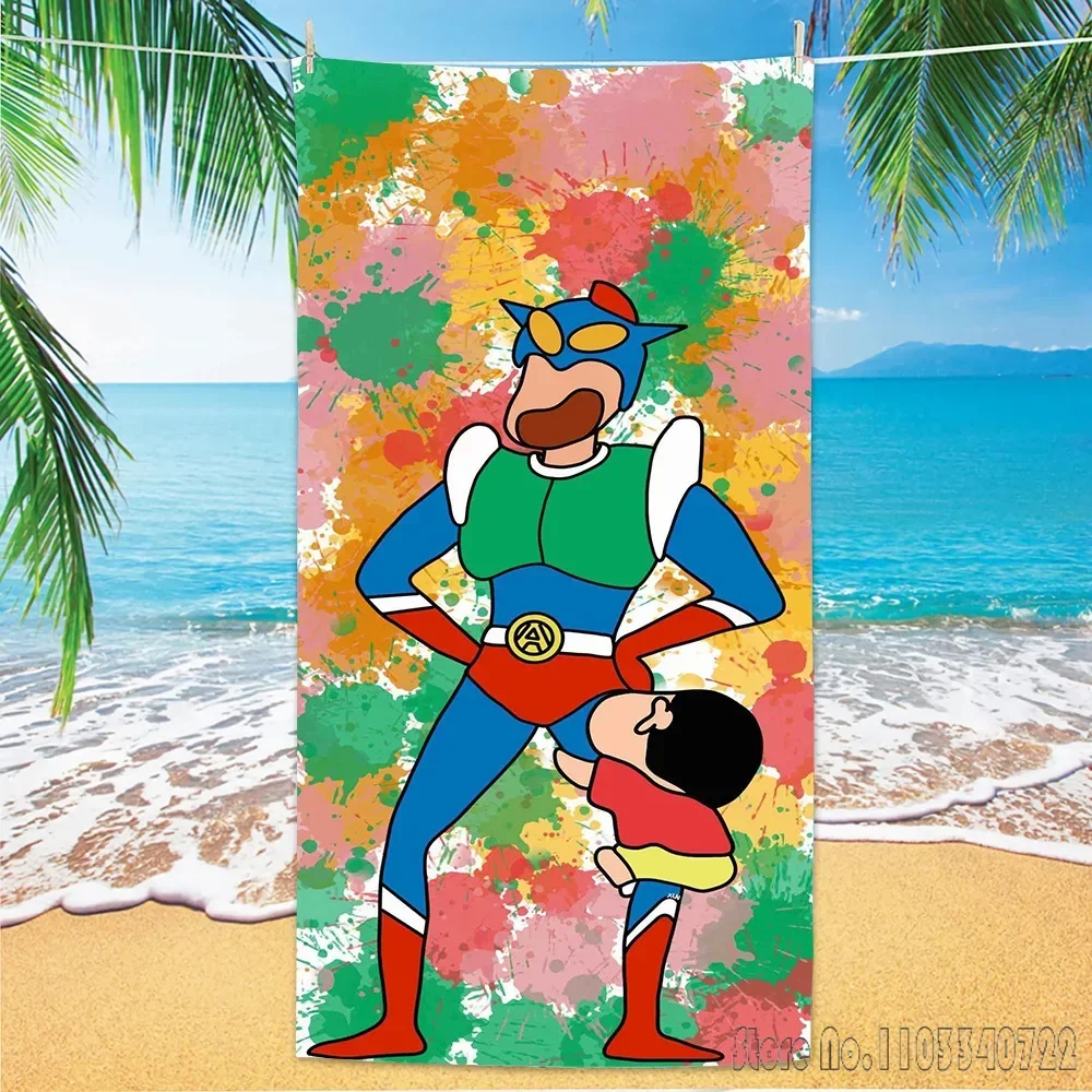 كارتون ~ تلوين شين تشان مناشف حمام ستوكات شاطئ السباحة منشفة ديكور للأطفال هدية 75x150 سنتيمتر