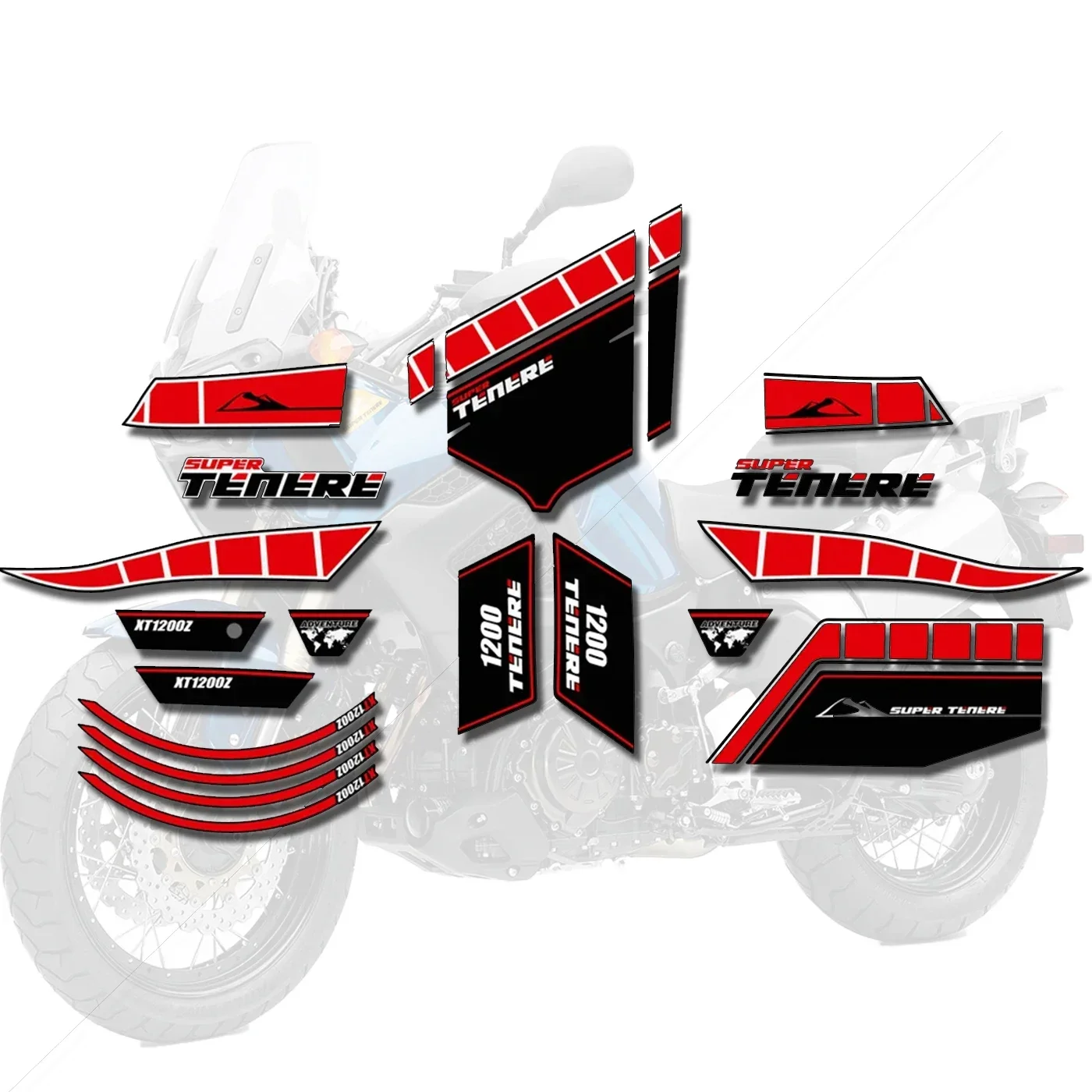 

For YAMAHA SUPER TENERE XT1200Z XT 1200 Z 2010-2013 Windshield Windscreen Wind Deflector Tank Pad Protector Decals stickers