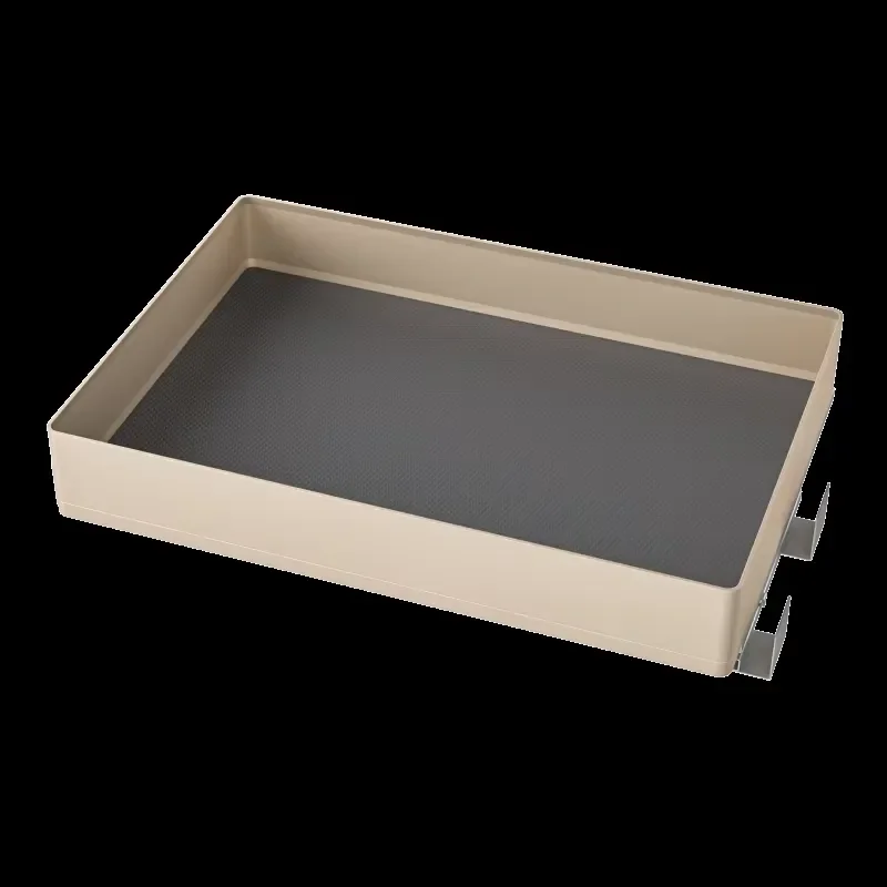 Modern Minimalist Aluminum Pull Out Drawer Sliding Basket Space Saving Kitchen Locker Eco Friendly Champagne Design Storage