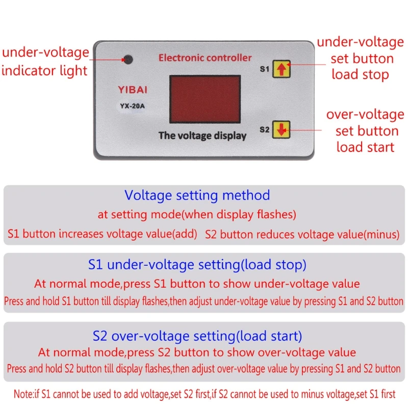 12V Battery Low Cut off On Electronic Controller for Protection Undervoltage Controller Turn Off Power Lo