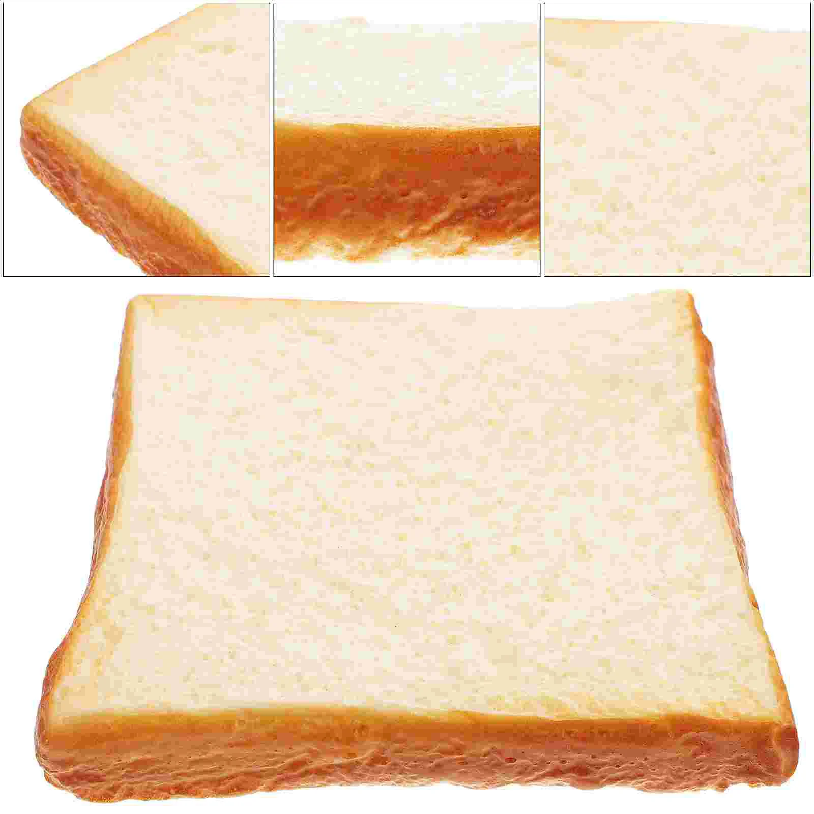 Simulation Toast Slice Toy Lifelike Bread Photography Props Beige Pu Fake Adornment
