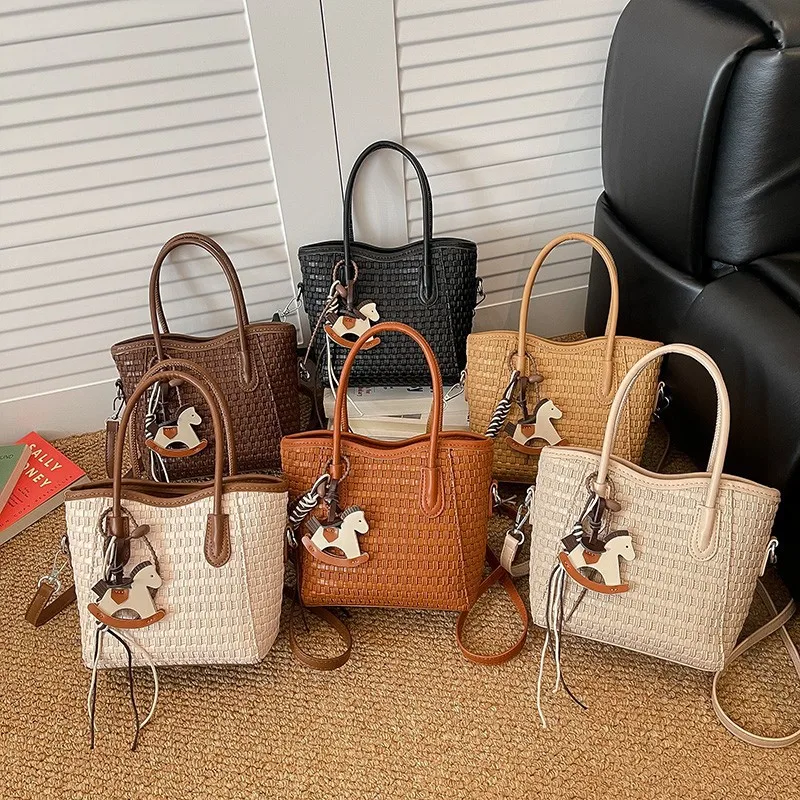 Bolso informal para mujer, bolso de gran capacidad, bolso de mano moderno y versátil, bolso retro, bolso informal para la playa, bolso tejido, bolso ita.