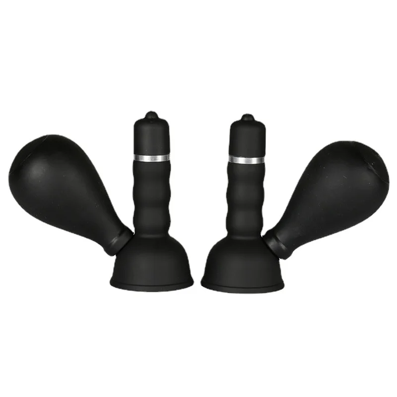 2-piece Nipple Vacuum Suction Cup Stimulator Vibrator Female Breast Enhancement Massager Fun Adult Toy