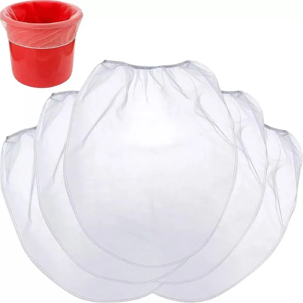 5Pcs Top Opening Paint Strainer Bags Convenient Dacron Paint Screen Net White Fine Mesh Filter Bag Home Decoration