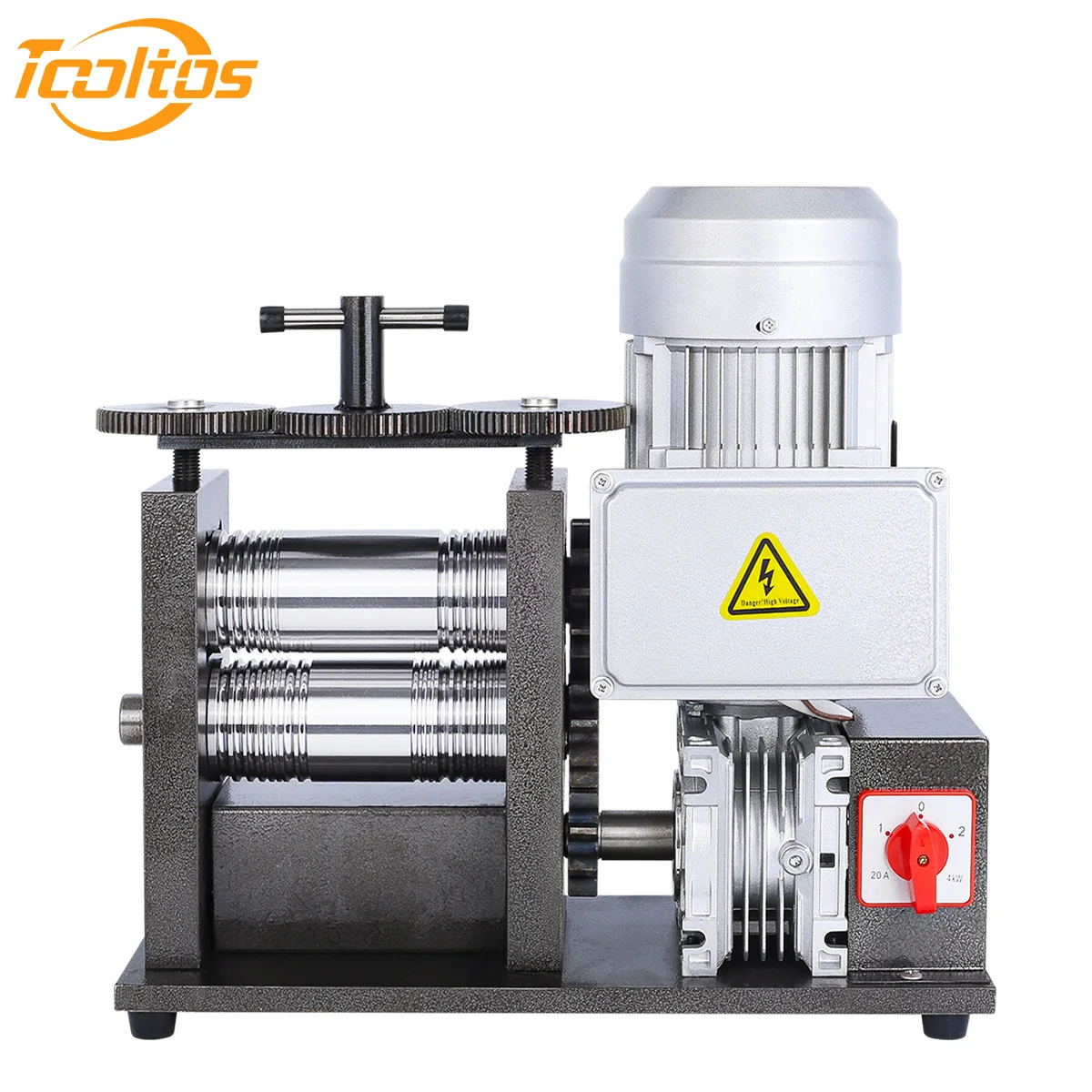 TOOLTOS 750W Electric Jewelry Rolling Mill Machine Adjustable 6mm Flat & Round Wire Roller for Gold Silver Copper Jewelry Making