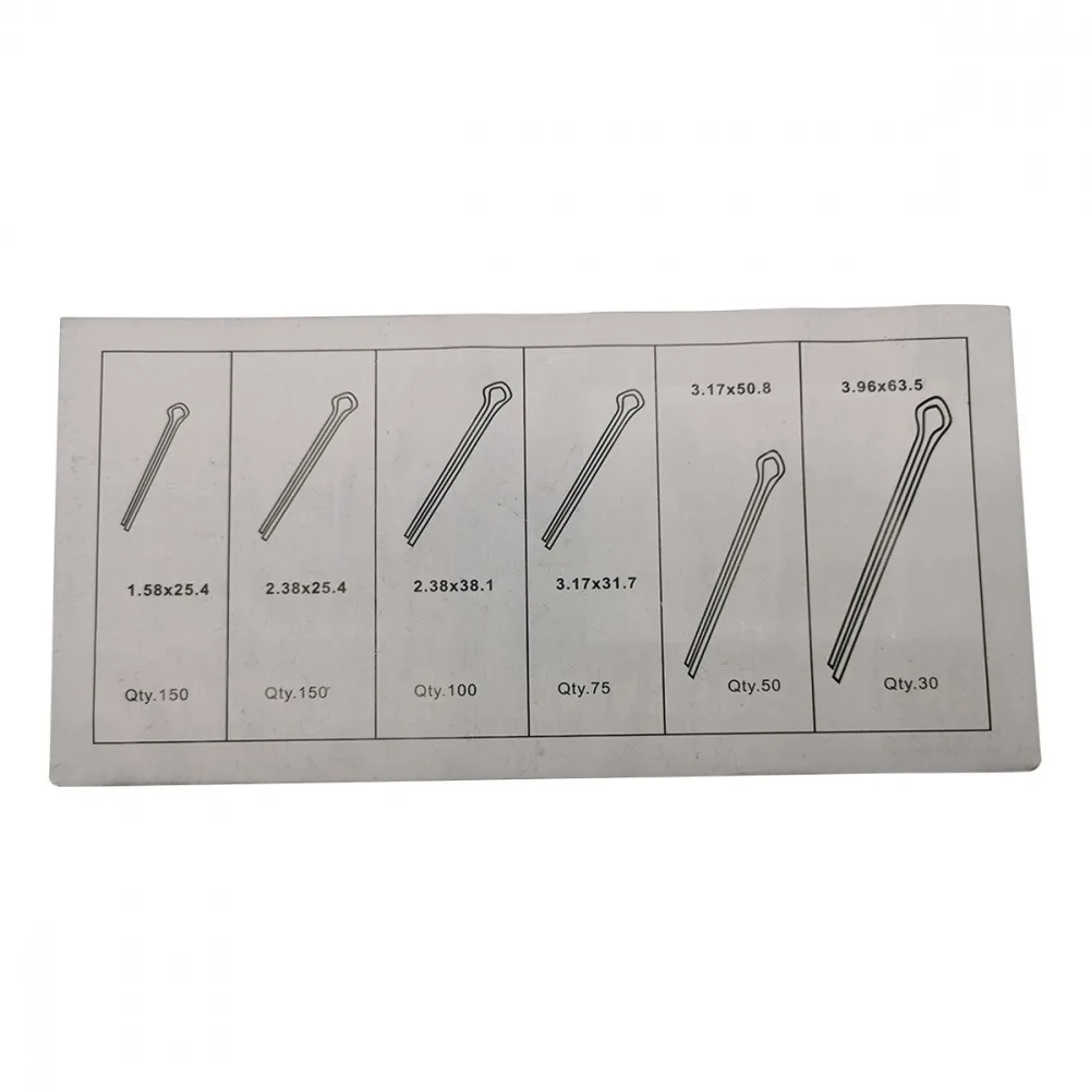 

R Type Split Cotter Pin Fasteners Safety Open Elastic Pins Hairpin Cotter Pin Positioning Indexing Pin 555PCS/Box