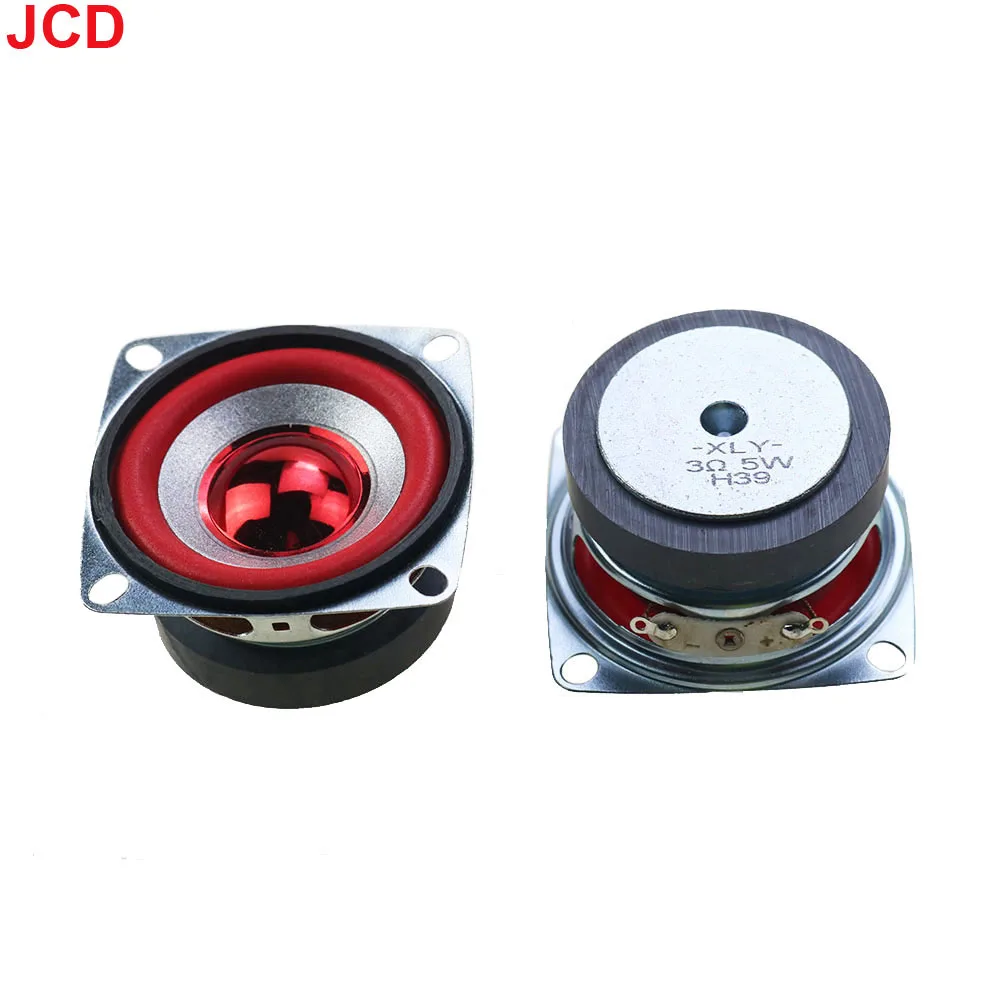 JCD 1pcs 3Ohm 5W 53MM Bluetooth Audio Radio Speaker 45mm External Magnetic Speaker Foam Yellow Blue Red Green Edge Bright Cap