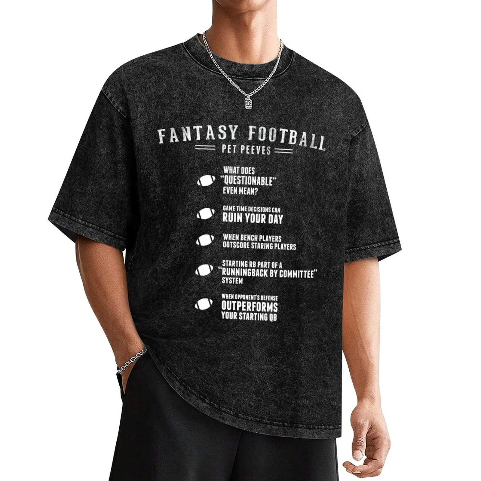 Fantasy Football Pet Peeves T-Shirt summer 2025 shirts graphic tee anime shirts men