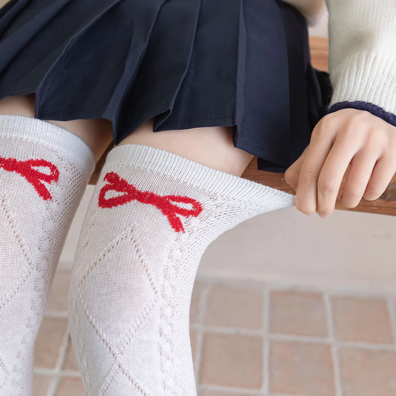 Lolita Girl Bow Over Knee High Socks Summer Children Mesh Stockings Mosquito-repellent Children Long Socks 3-8Year Baby Leggings