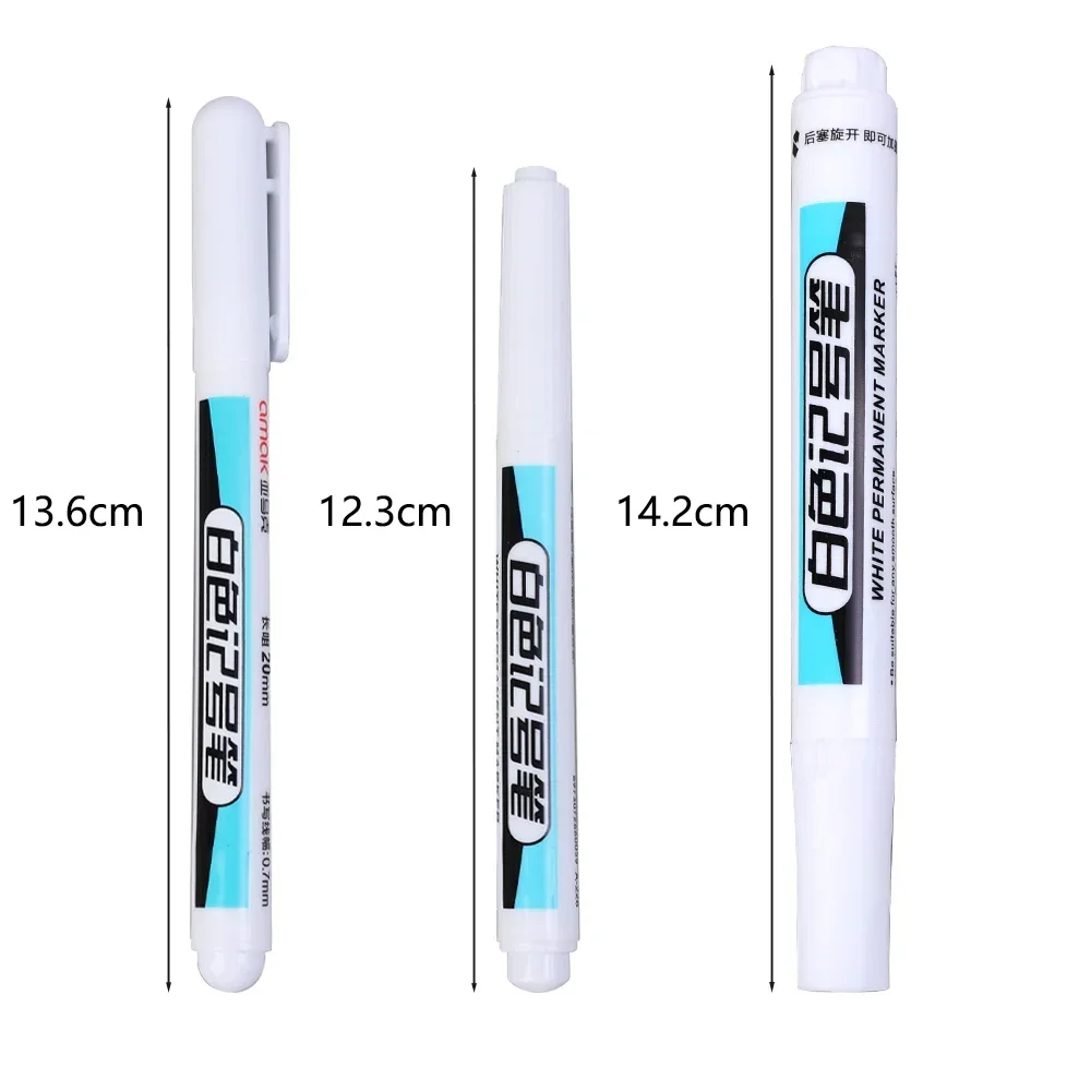 5/1Pcs Oily White Marker Pen Graffiti Pens Waterproof Permanent Gel Pencil Tire Notebook Glass Painting Pen 0.7mm 1mm 2.5mm image 6