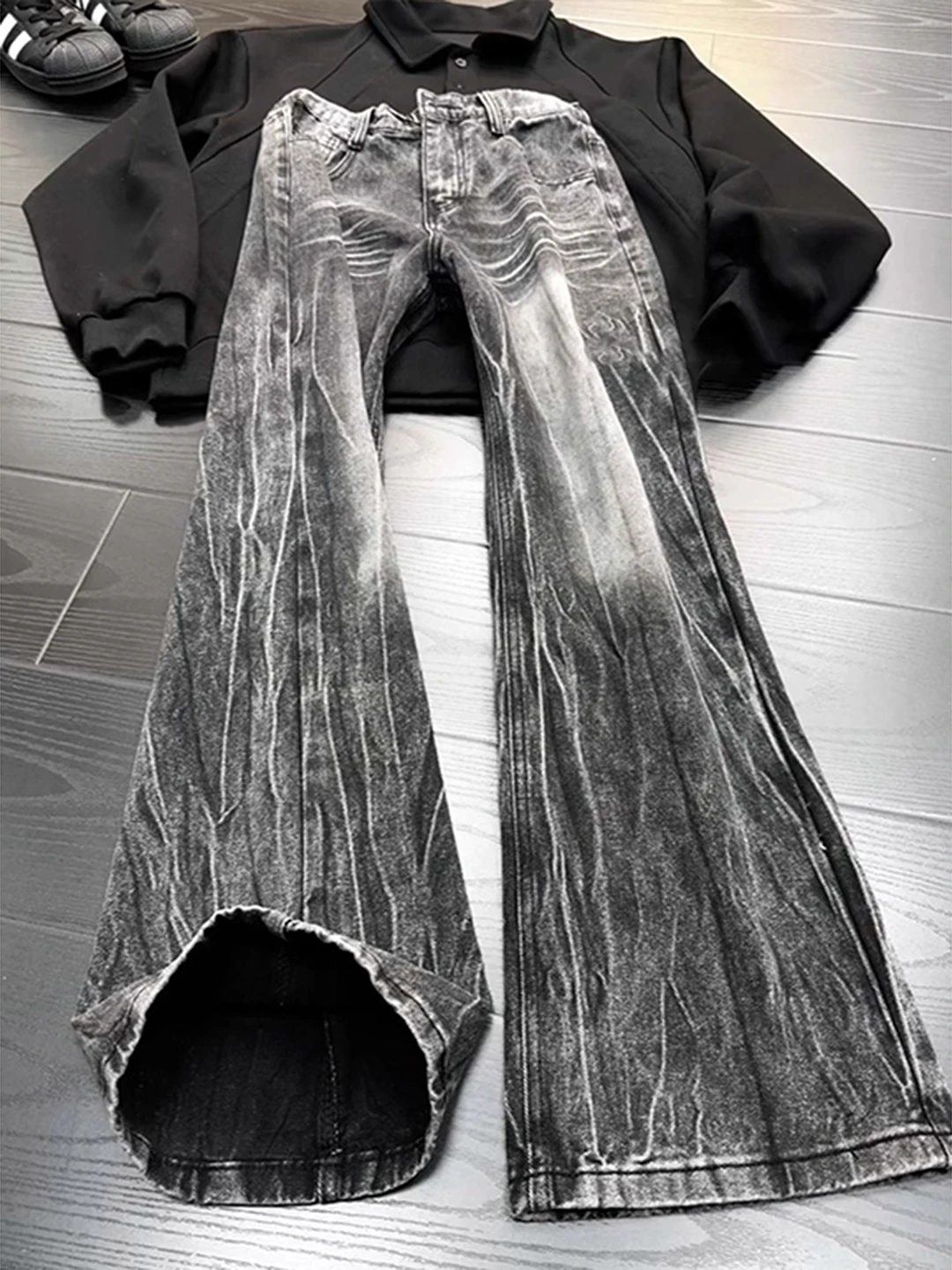 

Мужские зимние джинсы Cleanfit Fce Lined Denim с подкладкой, расклешенные, в американском стиле, с микро-клешем, зауженные, с узором в виде молнии