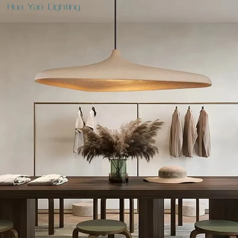 Wabi Sabi style restaurant pendant light designer UFO light vintage micro cement model room bedroom bar lighting fixture