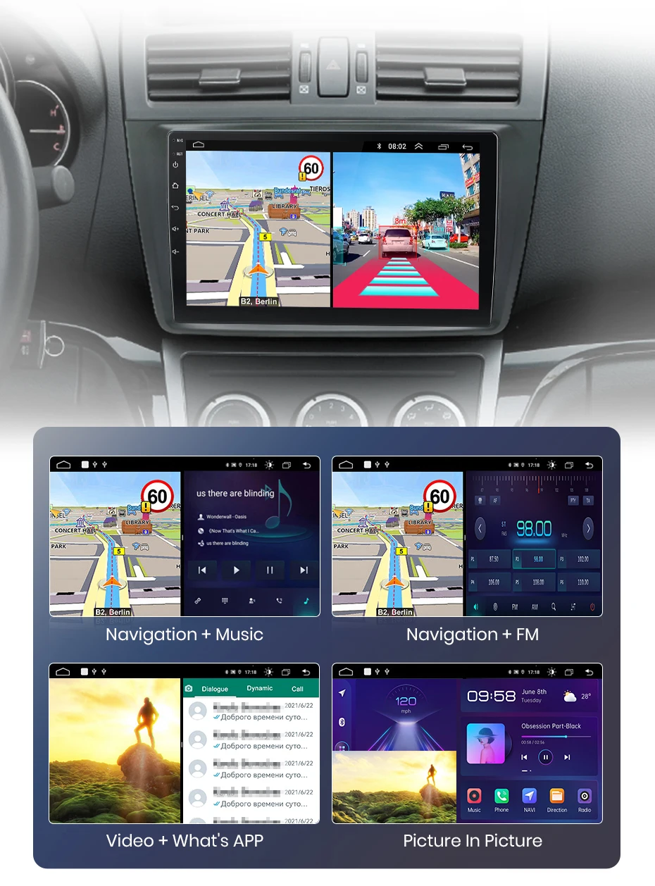 Junsun Carplay Android Auto Autoradio für Mazda 6 Rui Gh 2008 - 2015 GPS Intelligente Systeme Stereo Multimedia Autoradio – Detail 21