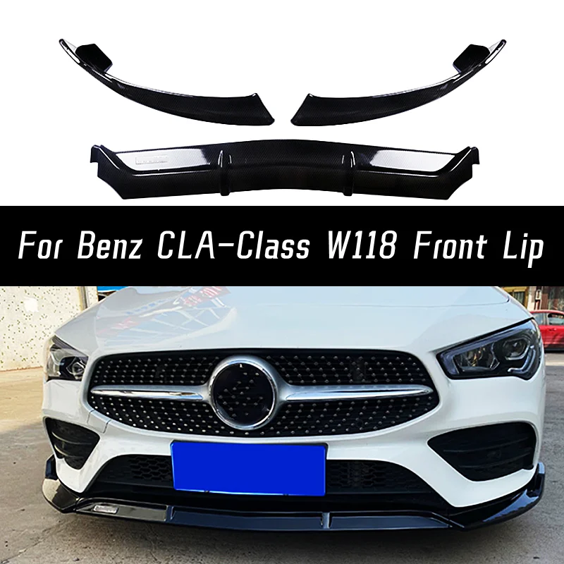 

3Pcs/Set For 2019-2023 Mercedes Benz CLA Class W118 Front Bumper Lip Side Splitters Diffuser Spoiler Air Trim Accessories