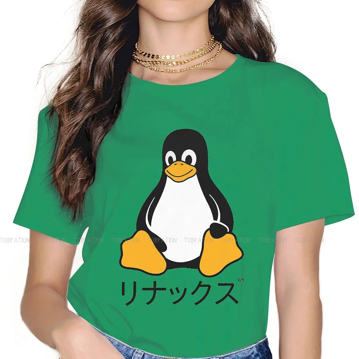 Japanese Tux  4XL TShirts Engineer Electricity Electrician Female Graphic Fabric Streetwear T Shirt Round Neck Oversized