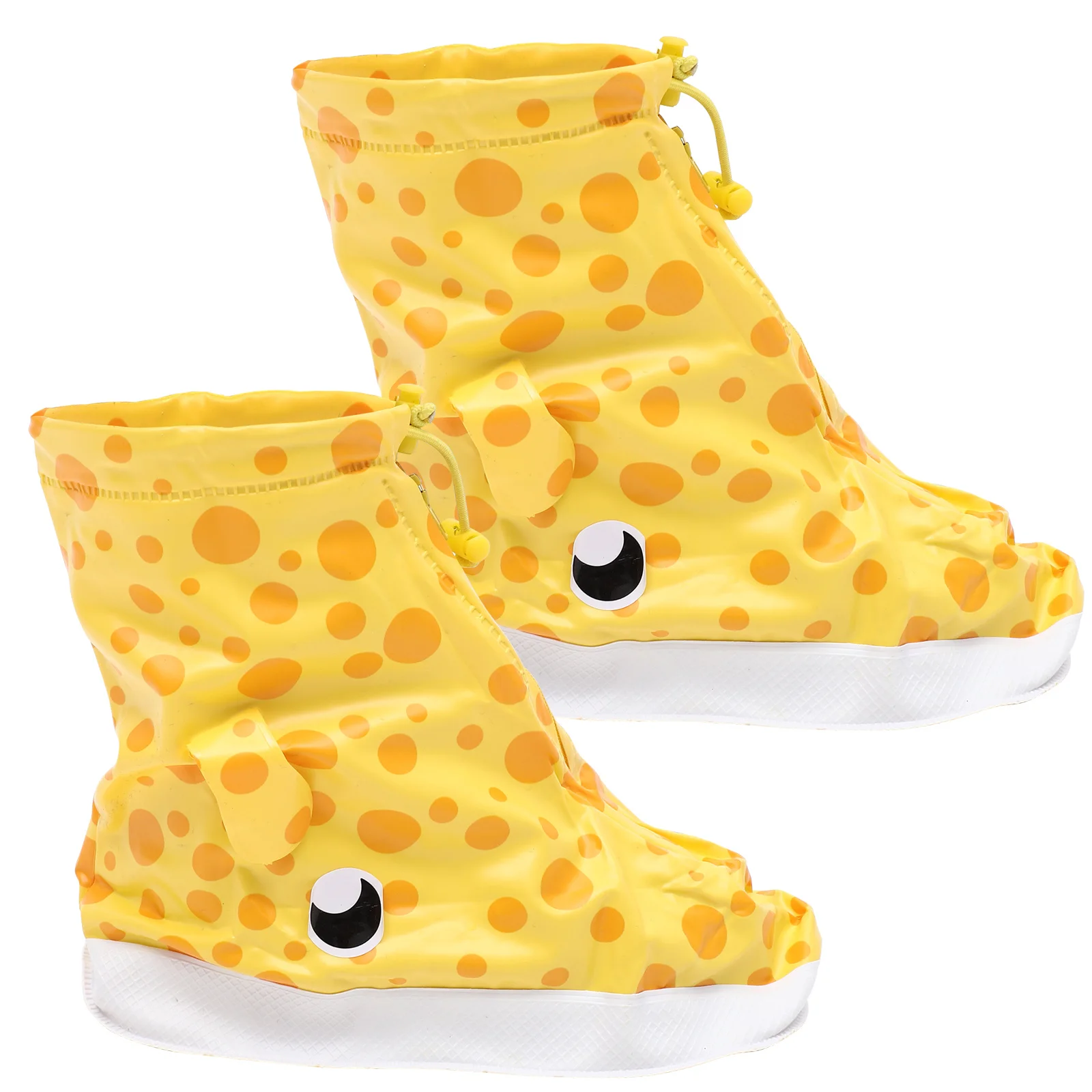 

Waterproof Rain Shoe Cover Thickened Anti-Slip Protector For Outdoor Use Mud Snow Beach Camping Travel Yellow Small Deer Pattern