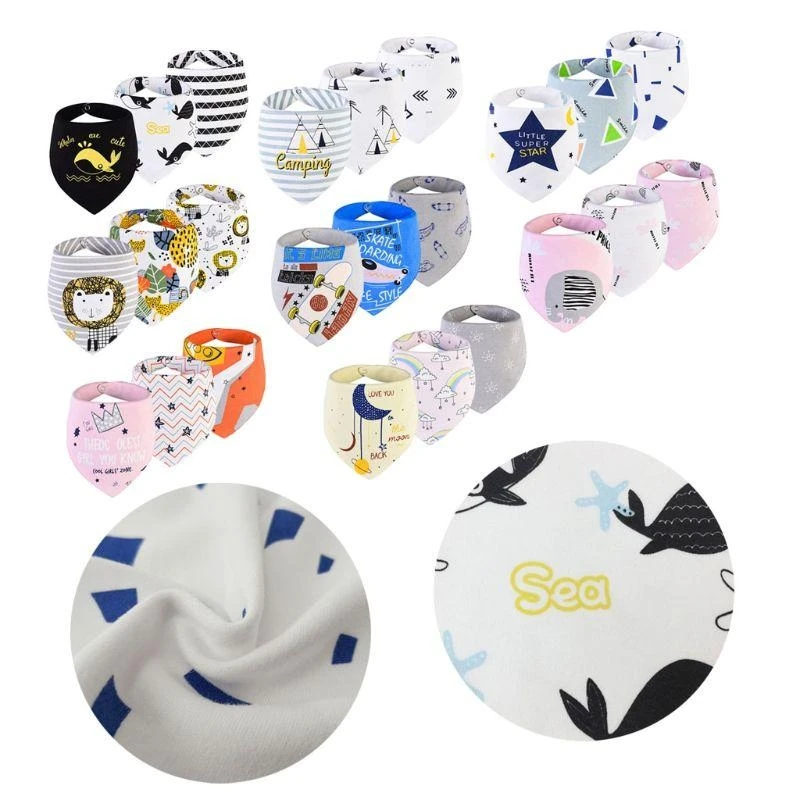 

J15U 3pcs Cotton Baby Scarf Burp Cloth Bandana Bibs Newborn Baby Boy Infant Girl Toddler Scarf