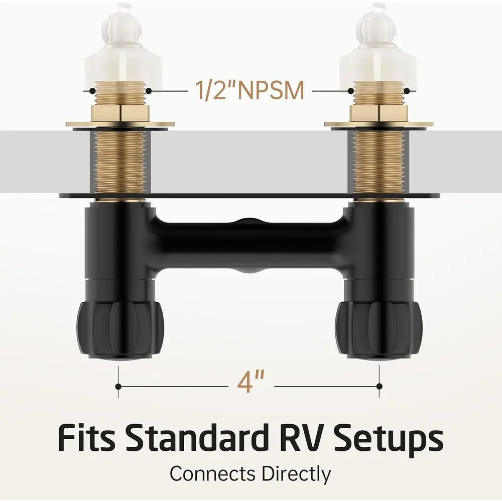 KES 全金属製RVシャワー蛇口、ホースと2機能シャワーヘッド付き、漏れなしキャンピングカー用シャワー蛇口交換、SUS304ハンドヘルドH