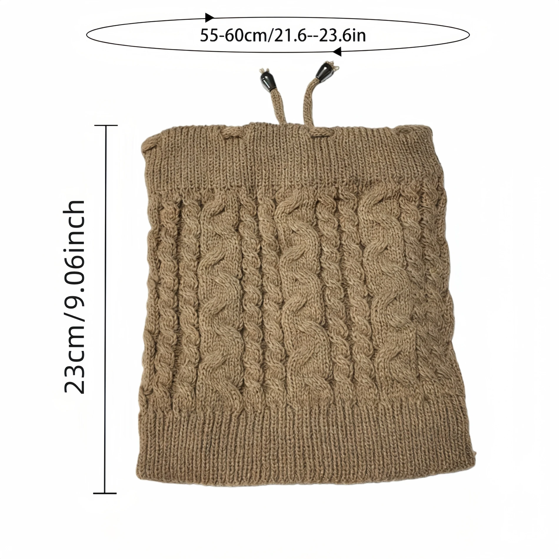 Mehrzweck-Set mit gestrickter Wintermütze und Schal | Warme Thermo-Mütze, Halswärmer, Ski-Gesichtsbedeckung für Damen und Herren, Outdoor, kaltes Wetter – Detail 20