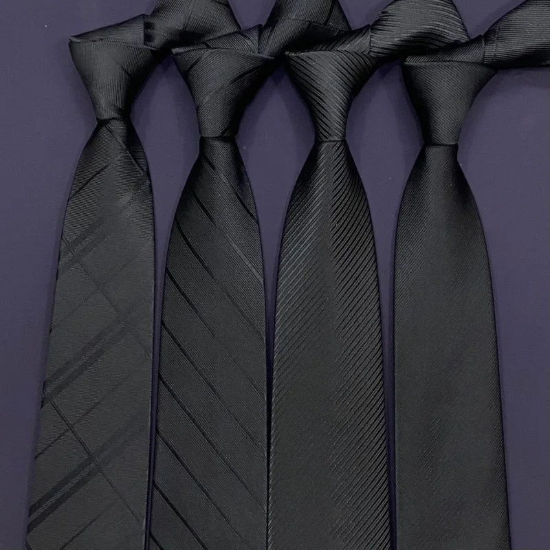 

Tie men's knot free 8cm versatile college style professional youth black class suit performance event 6cm accessories