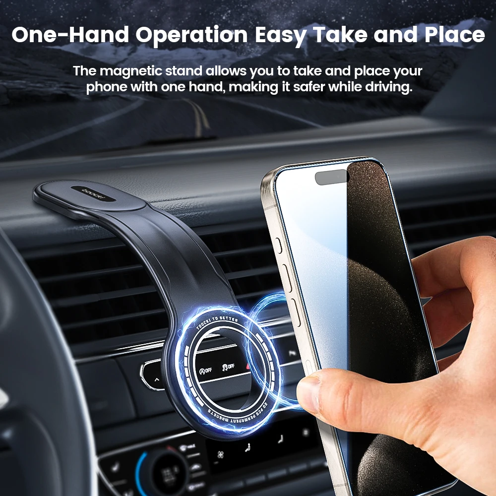 Toocki Magnetic Car Phone Holder For iPhone 13 14 15 16 17 Pro Max 360° Rotation Bendable Aluminum Hose Phone Stand For All Car