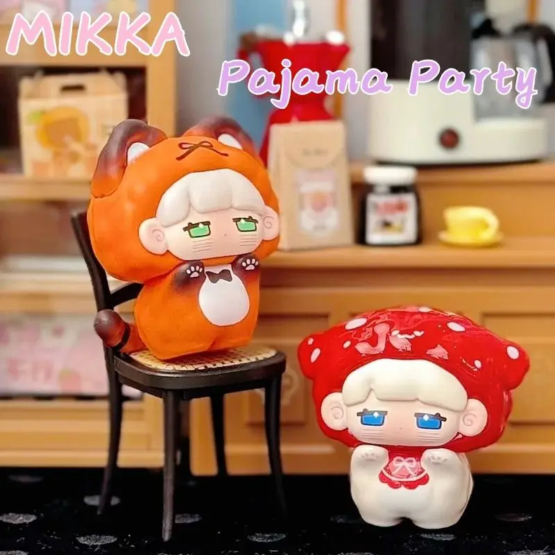 

MIKKA Pajama Party Series Mini Blind Box Trendy Vinyl Cartoon Kitten Sleepy Toy Cute Desktop Ornament Surprise Collectible Gift