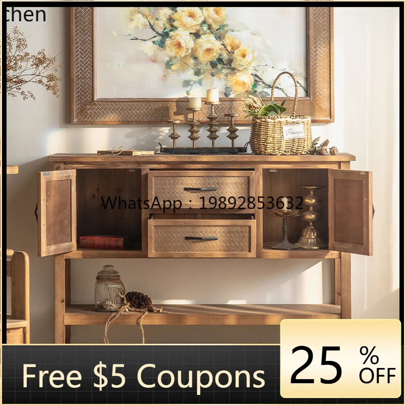 

dining side cabinet solid wood carving flower against the wall entrance cabinet B & B living room decorative storage cabinet