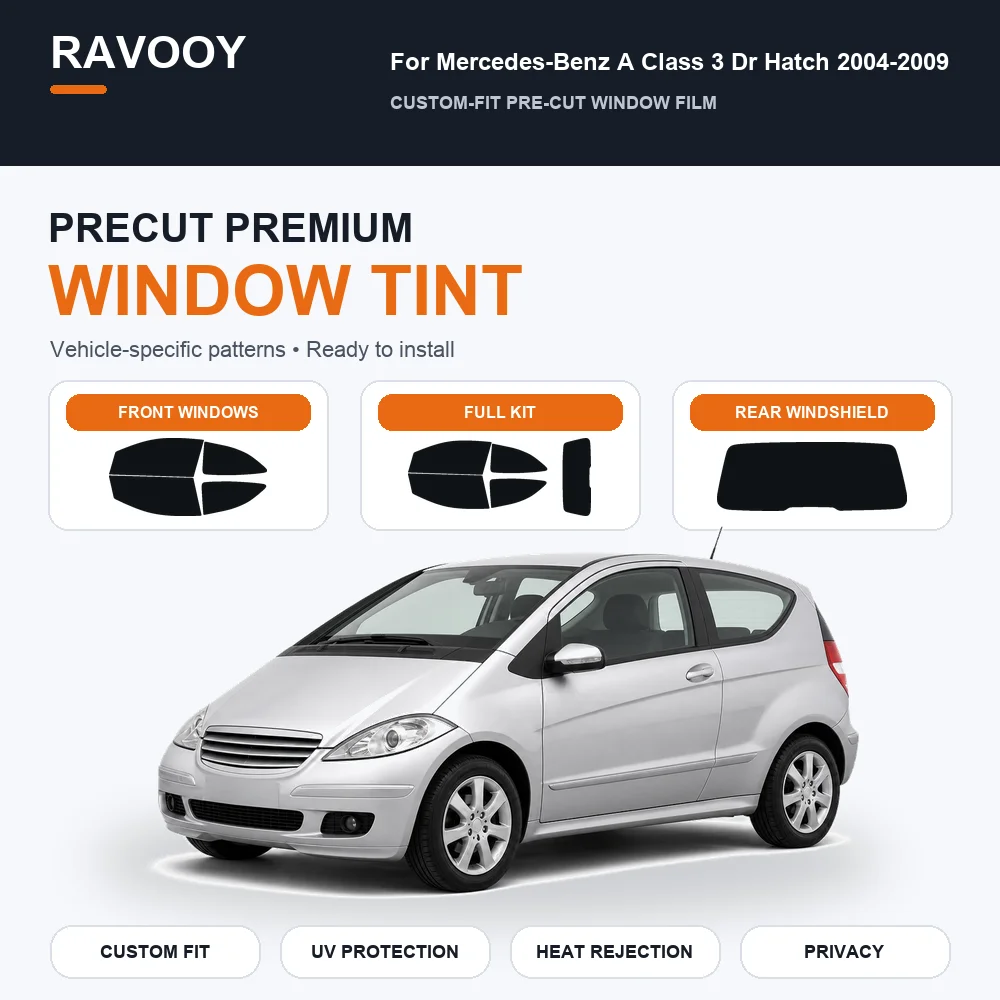 premium-precut-window-tint-kit-front-rear-windows-for-mercedes-benz-a-class-3-dr-hatch-2004-2009-complete-set-nano-ceramic-film