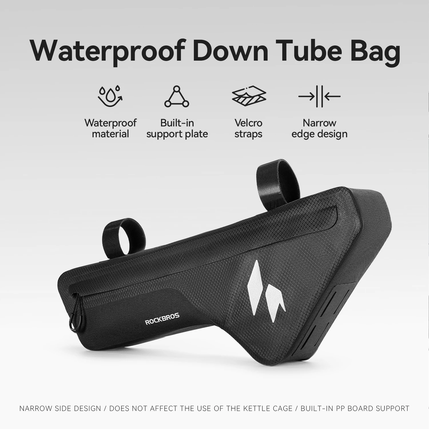 ROCKBROS Bicycle Bags Waterproof Bike Down Tube Front Frame Bag Cycling Luggage Storage Bag Bikepacking For MTB Road Gravel Bike