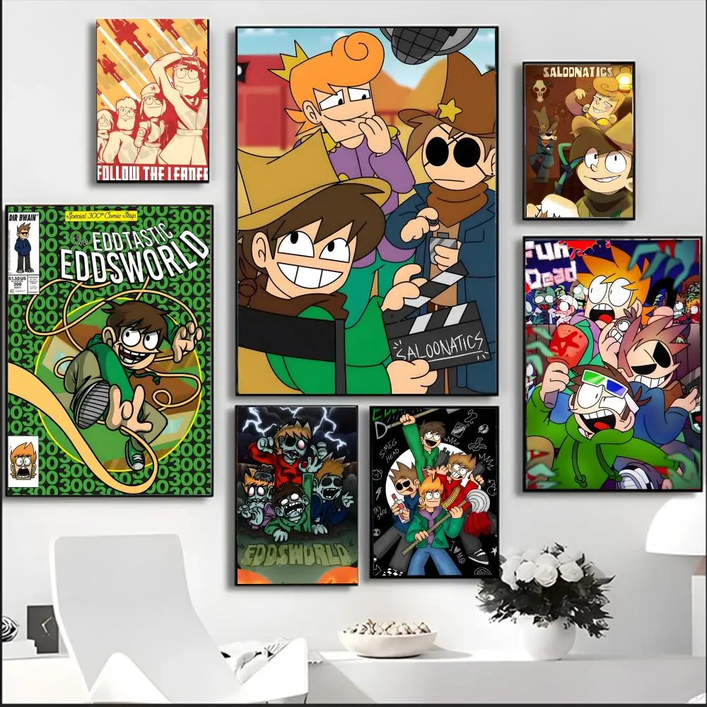 

Cute Cartoon E-E-Eddsworlds Anime Painting Calligraphy HD Waterproof Canvas poster Art: Aesthetic Wall Decor Home,Bar & More