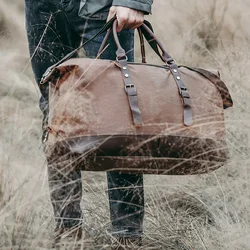 Bolsa de fin de semana, bolsa de viaje de gran capacidad para hombre, equipaje de lona informal, bolsa de lona para viaje al aire libre, bolso de mano para hombre