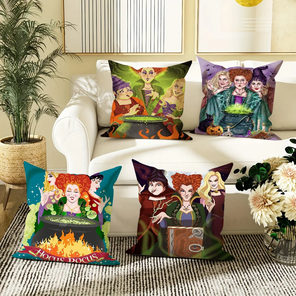 

Comedy movie H-Hocus P-Pocus Pillow Case Square Double-Sided Printing Short Plush Sofa Cushion Cover Bedroom Bedside