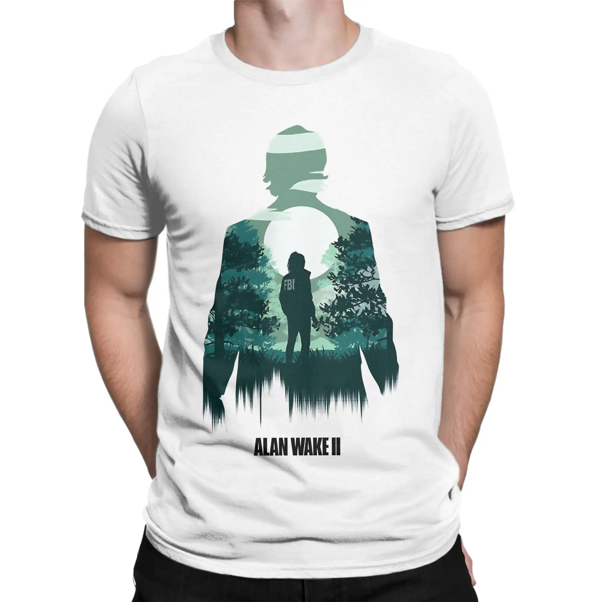 Streetwear T Shirt Summer Alan Wake Hipster T-Shirts  Cotton Tee Shirt for Men Y2K Retro Custom DIY Short Sleeve Tops