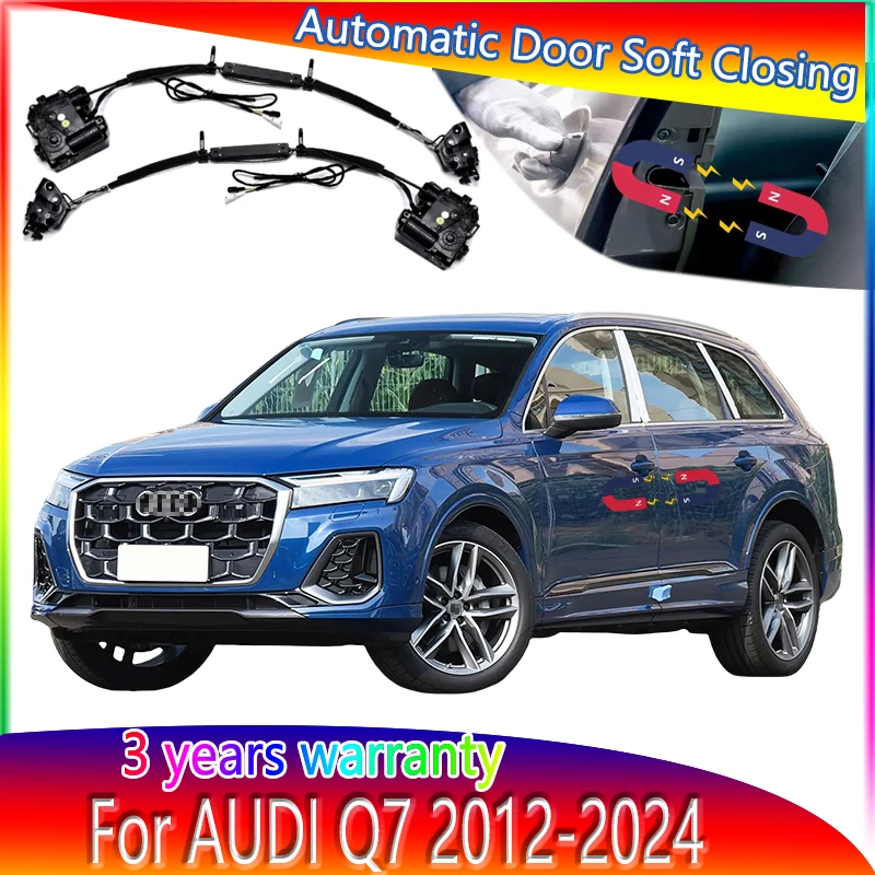 Car Soft Close Door Latch Pass Lock Actuator Electric Absorption Suction Silence Closer For Audi Q7 2012-2024 Car Accessories