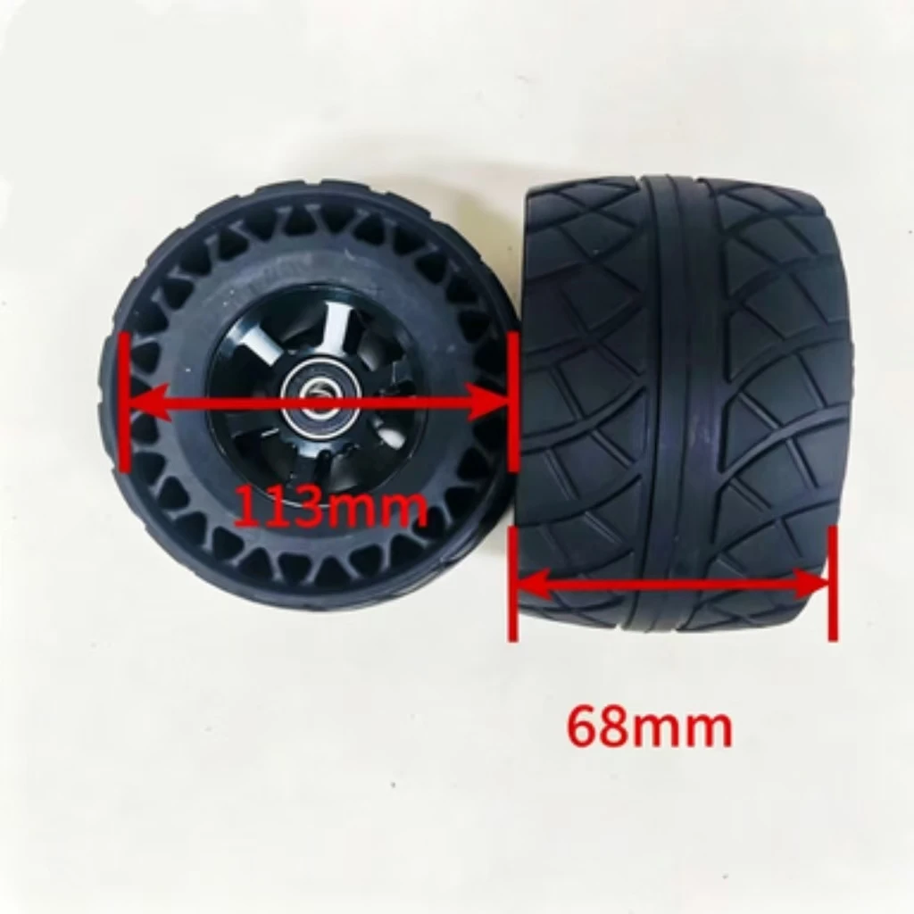 113mm Large Off-road Rubber Wheels Anti-slip Shock Absorbing Replacement Wheels for Electric Skateboard