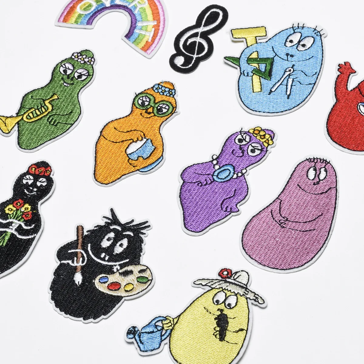 

11Pcs Les Barbapapa Anime Patches For Iron on Embroidered Patch For Sew DIY Child Clothes Hat Jeans Sticker Ironing Applique