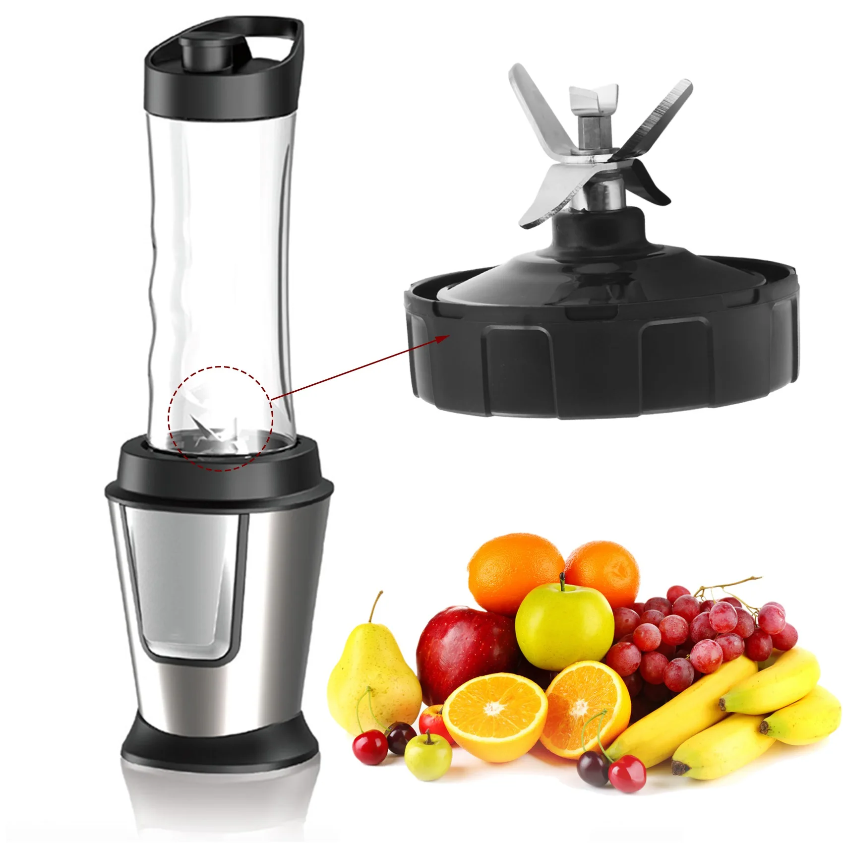 7 płetw Ninja ostrze blendera części zamienne, dla Nutri Ninja Blender ekstraktor ostrze Auto Iq Bl682-30 Bl642-30 Bl450-30