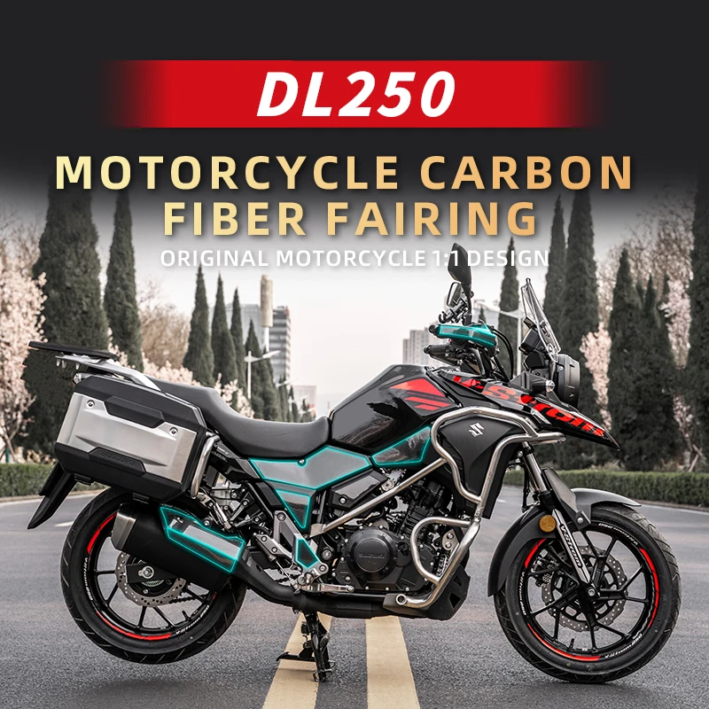 

For SUZUKI DL250 Motor Bike Carbon Fiber Decoration Protection Stickers Fairing Kits Motorcycle Plastic Accessories Refit