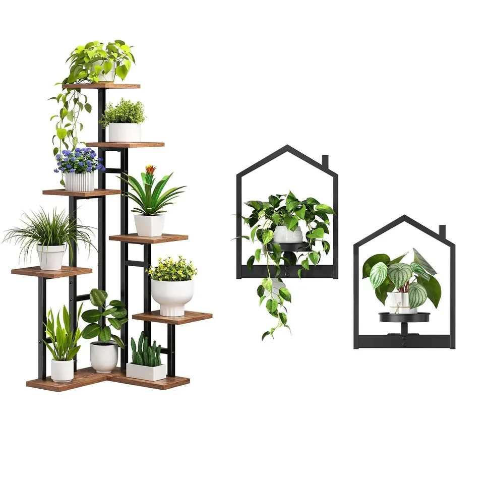 Corner Plant Stand Wall Mounted Indoor Organizer