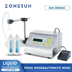 ZONESUN Semi Automatic GFK-160A Digital Control Liquid Milk Wine Water Bottle Filling Machine Dosing Filler