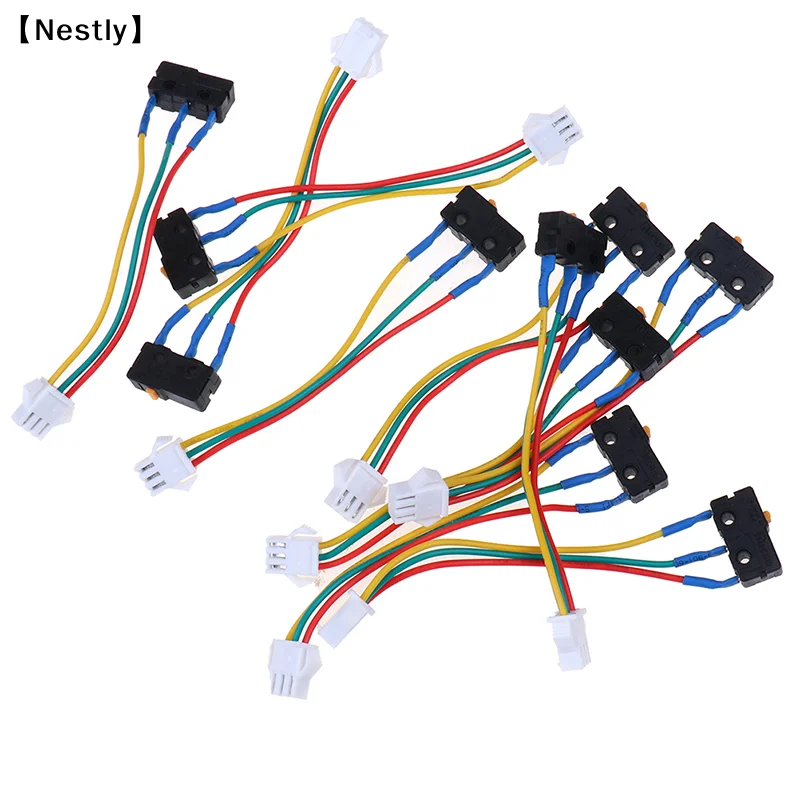 10pcs Flame retardant material metal Gas Water Heater Micro Switch Three Wires Small On-off Control 0.6x1x2cm〔Nest〕