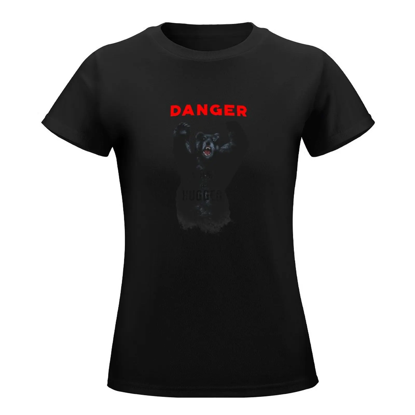 Danger I'm A Hugger T shirt, Danger I'm A Hugger Bear T shirt, movies merch T-Shirt tees graphics t-shirts for Women cotton