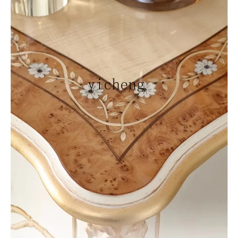 HZT-1  Hand-painted Solid Wood Carved Dressing Table Cloakroom Large Flat Floor Villa Master Bedroom Makeup Table