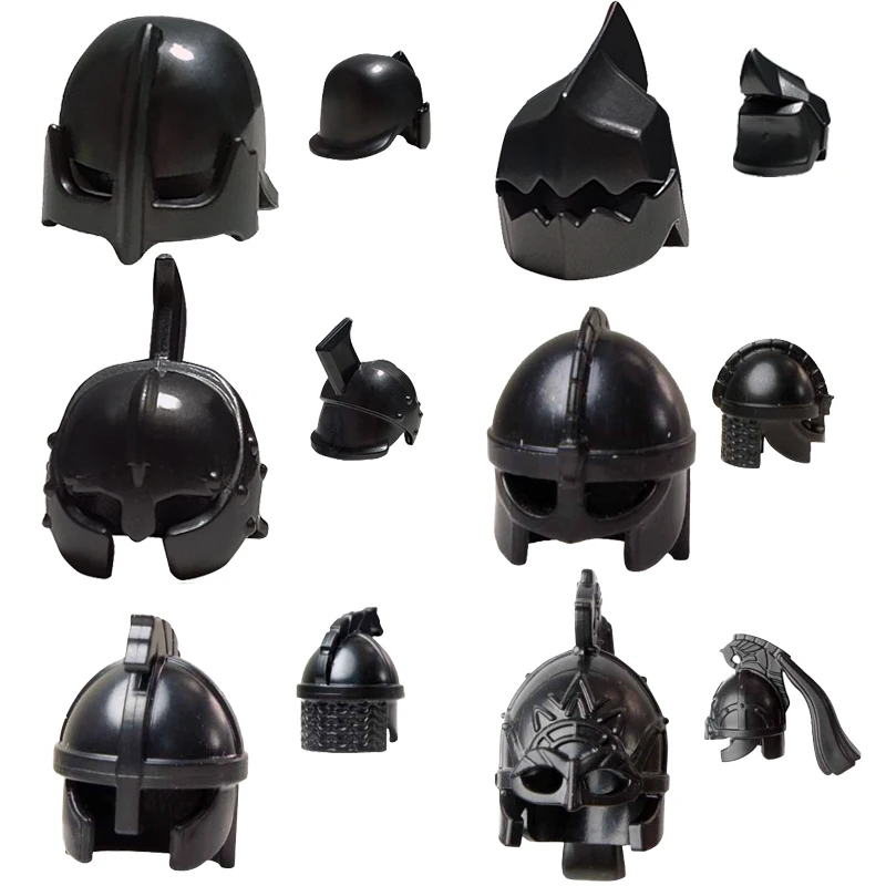 Medieval Building Blocks Knight Soldier Military Weapons Accessories Helmet Armor Axe Vests Sword Spear Knife Shield Bricks Toys