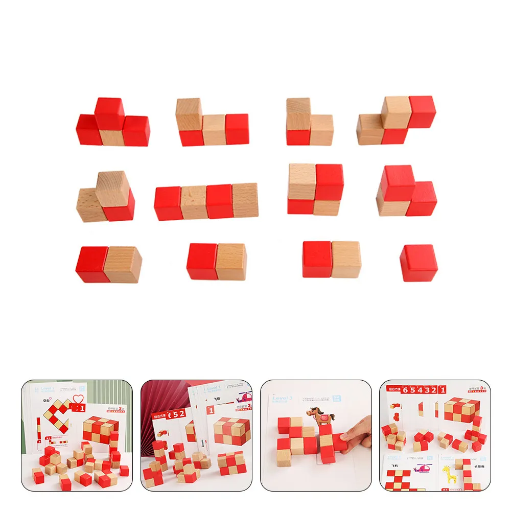 

Набор из двухцветных деревянных кубиков: развивающие блоки для раннего обучения детей, логические игры, практические занятия, обучение конструированию