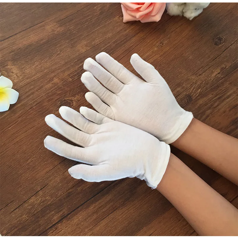 2 pairs children\'s white cotton gloves boy and girl white dancing glove kids white etiquette gloves R263