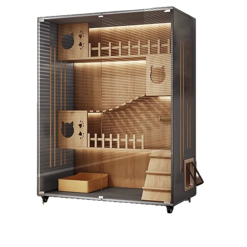 Cat Villa Household Indoor Cat House Nest Large Free Space Cabinet Climbing Frame Integrated Wooden