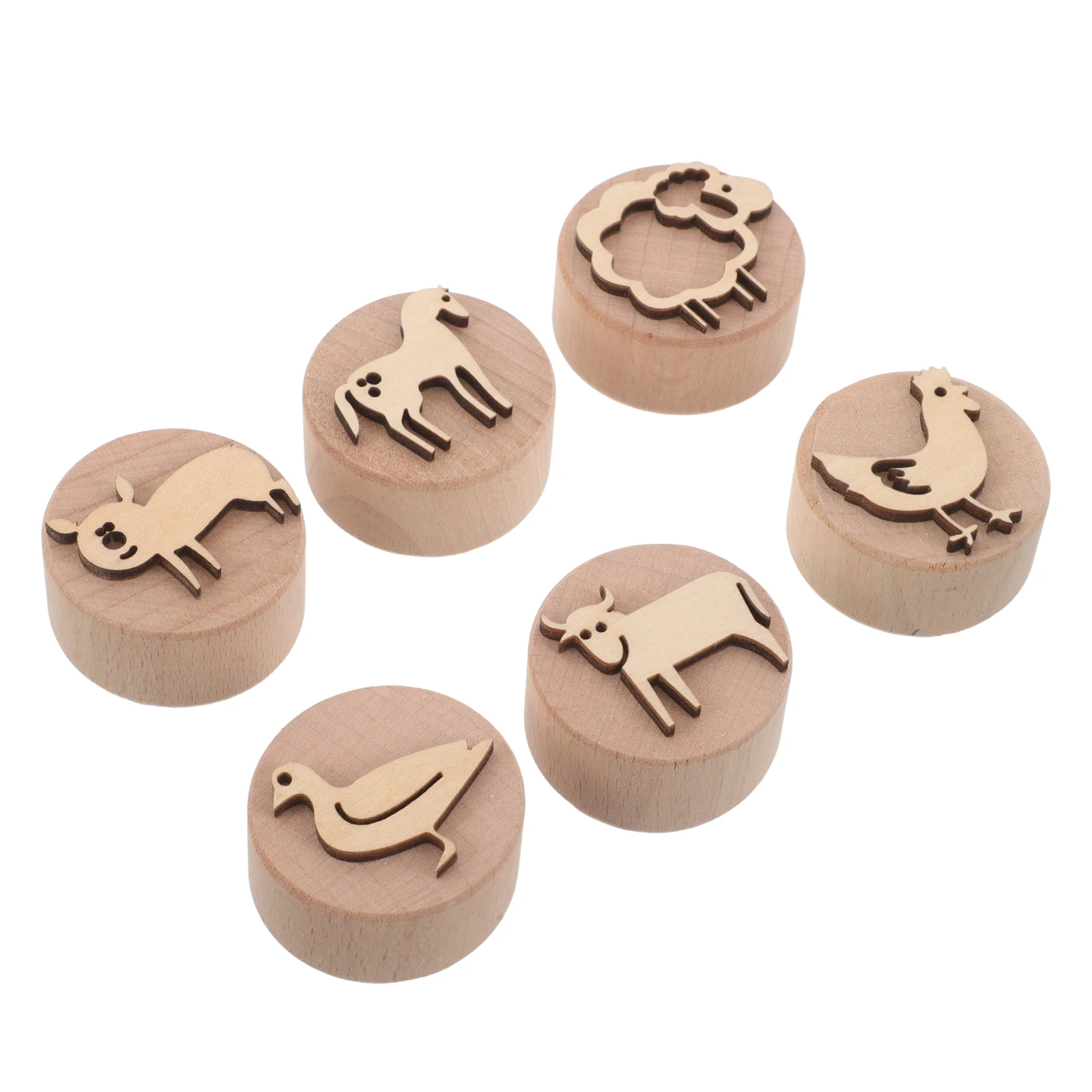 

1 Set 'S Creative Animal Wood Stampers Learning Polymer Accessories Craft Kits For Activities