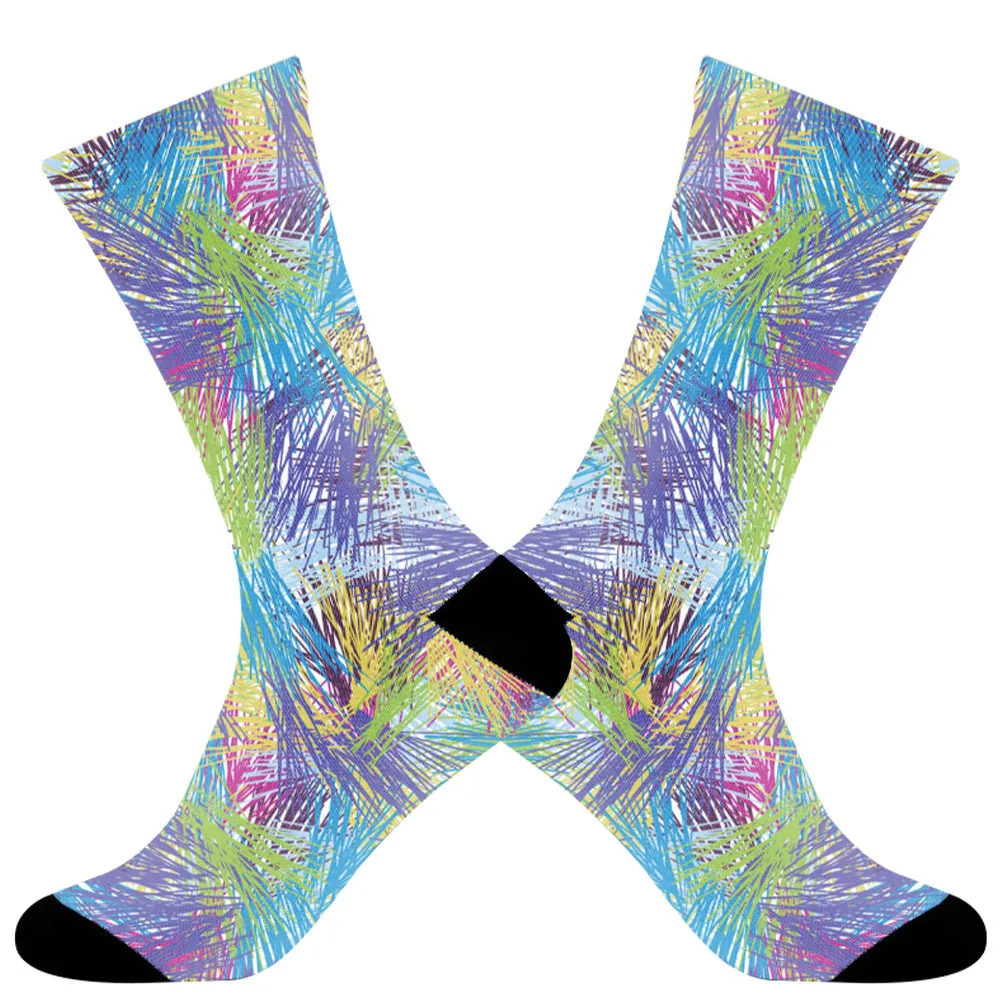 2025 Nuovo materiale traspirante in seta di ghiaccio, raffreddamento sportivo senza piedi attaccati, calzini dipinti con spray forniscono un'esperienza fantastica.